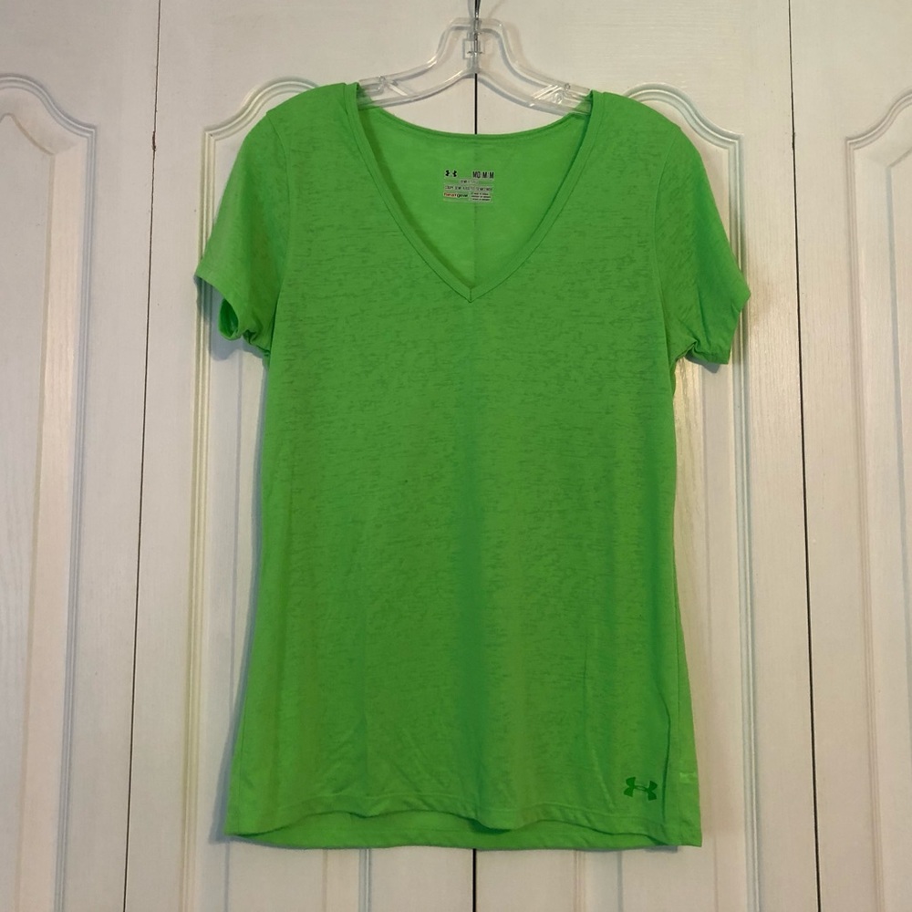 Under Armour green shirt